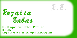 rozalia babas business card