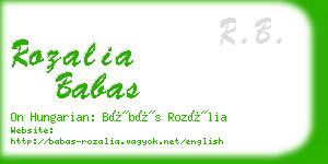 rozalia babas business card